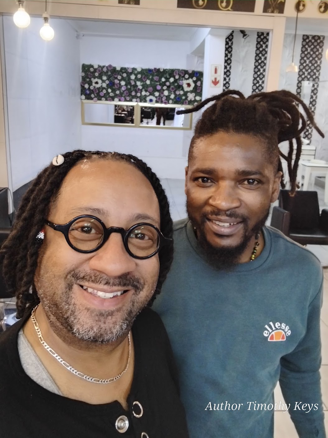 Client wearing styled dreadlocks